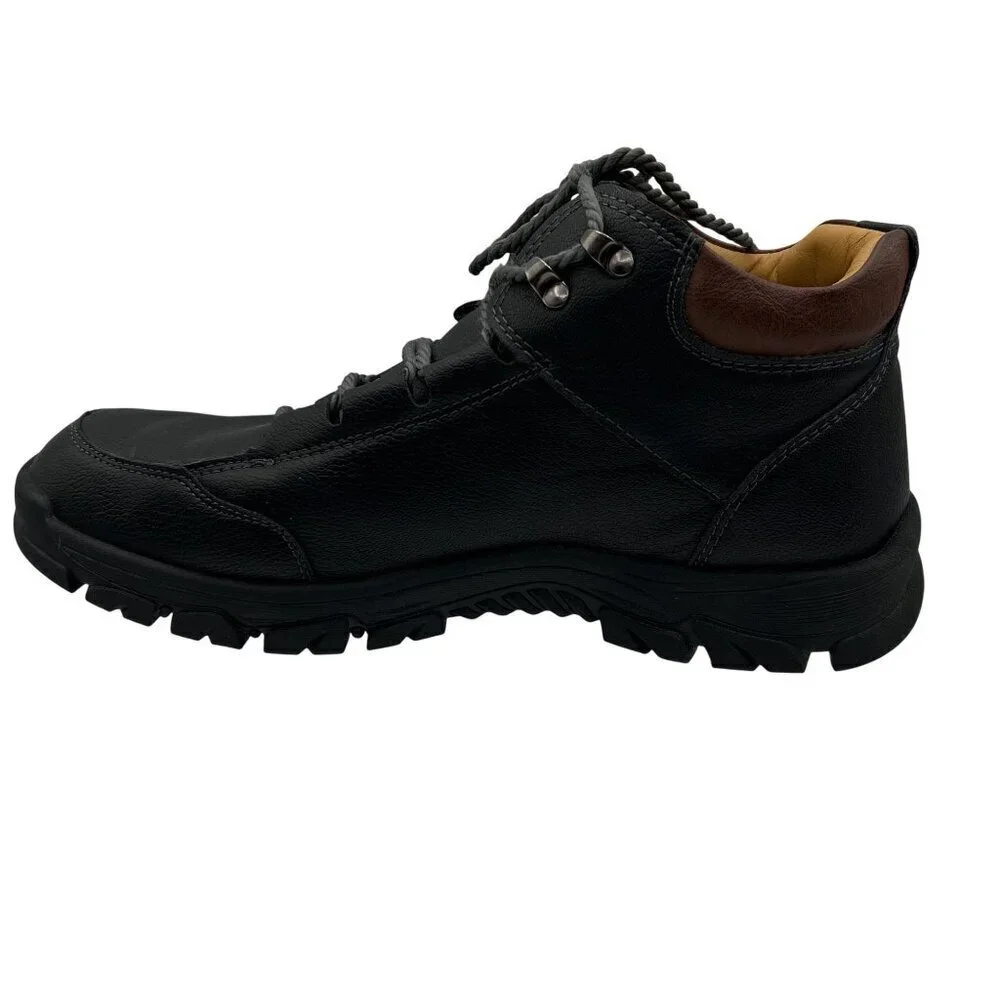 Flyland Mens 48 US 13 Black Leather Chukka Boots Outdoor Hiking Casual Normcore